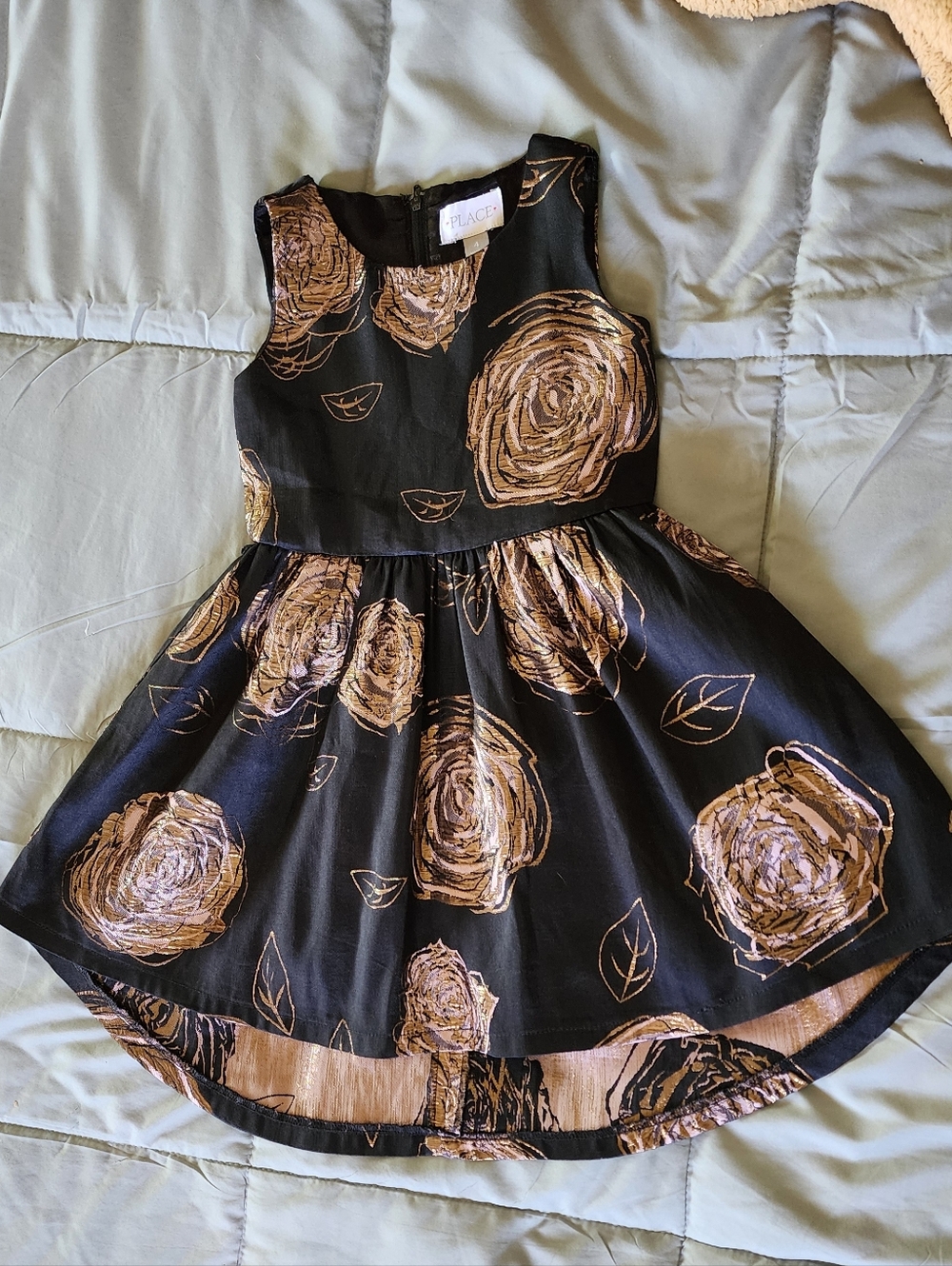 Girls' Place Black Flowers Dress
